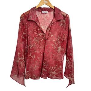 Self Esteem Red Paisley SheerTop